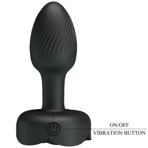 PRETTY LOVE - PLUG ANAL OLMAN AVEC LUMIÃRE LED NOIR 8,8 CM